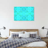 Groovy Cooles Abstraktes Aqua Liquid Art Swirl Mus Leinwanddruck (Insitu (Schlafzimmer))