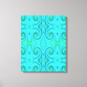 Groovy Cooles Abstraktes Aqua Liquid Art Swirl Mus Leinwanddruck