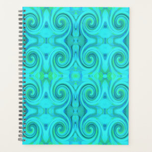 Groovy Cooles Abstraktes Aqua Liquid Art Swirl Mus Planer