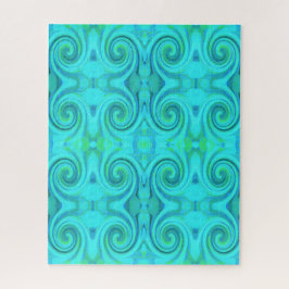 Groovy Cooles Abstraktes Aqua Liquid Art Swirl Mus Puzzle