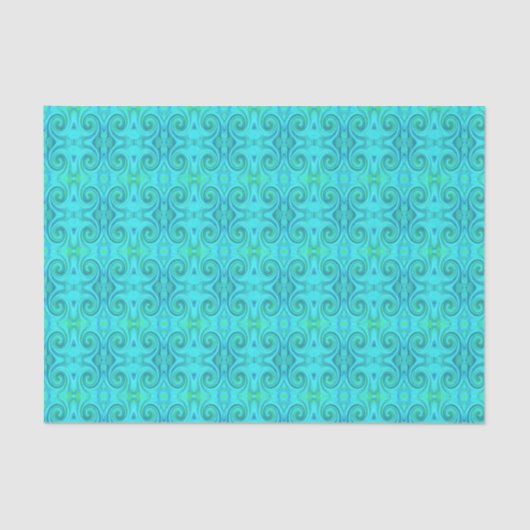 Groovy Cooles Abstraktes Aqua Liquid Art Swirl Mus Seidenpapier (Vorderseite)