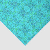 Groovy Cooles Abstraktes Aqua Liquid Art Swirl Mus Seidenpapier (Ausschnitt)