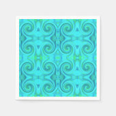 Groovy Cooles Abstraktes Aqua Liquid Art Swirl Mus Serviette (Vorderseite)