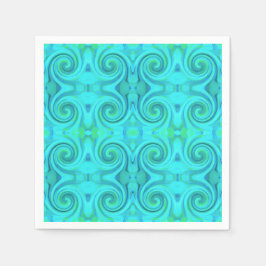 Groovy Cooles Abstraktes Aqua Liquid Art Swirl Mus Serviette