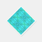 Groovy Cooles Abstraktes Aqua Liquid Art Swirl Mus Serviette (Ecke)