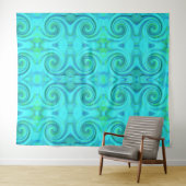 Groovy Cooles Abstraktes Aqua Liquid Art Swirl Mus Wandteppich (Beispiel (Horizontal))