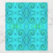Groovy Cooles Abstraktes Aqua Liquid Art Swirl Mus Weinetikett (Einzelnes Label)