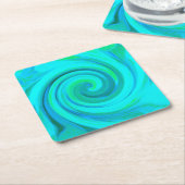 Groovy Cooles Abstraktes Aqua Liquid Art Swirl Rechteckiger Pappuntersetzer (angewinkelt)