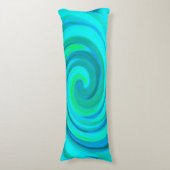 Groovy Cooles Abstraktes Aqua Liquid Art Swirl Seitenschläferkissen (Vorderseite Vertikal)