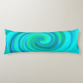 Groovy Cooles Abstraktes Aqua Liquid Art Swirl Seitenschläferkissen (Vorderseite)
