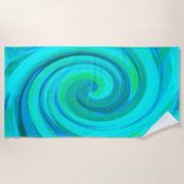 Groovy Cooles Abstraktes Aqua Liquid Art Swirl Strandtuch (Vorderseite)
