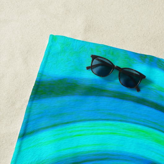 Groovy Cooles Abstraktes Aqua Liquid Art Swirl Strandtuch (Beispiel)