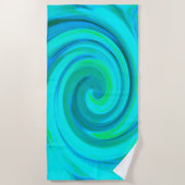 Groovy Cooles Abstraktes Aqua Liquid Art Swirl Strandtuch (Vorderseite)