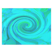Groovy Cooles Abstraktes Aqua Liquid Art Swirl Tischdecke (Vorderseite (Horizontal))