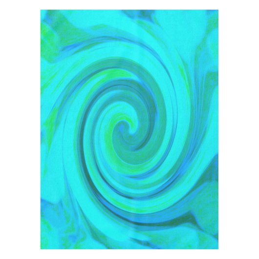 Groovy Cooles Abstraktes Aqua Liquid Art Swirl Tischdecke (Vorderseite)