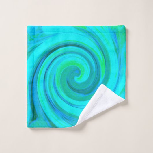 Groovy Cooles Abstraktes Aqua Liquid Art Swirl Waschlappen (Waschlappen)