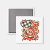 Groovy Coquette Western Valentines Day Collage Cli Magnet (Vorderseite/Rückseite)