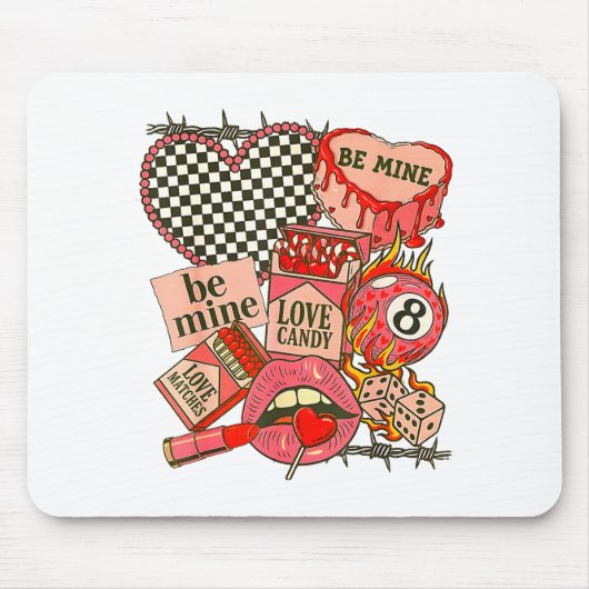 Groovy Coquette Western Valentines Day Collage Cli Mousepad (Vorne)