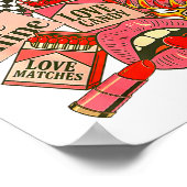 Groovy Coquette Western Valentines Day Collage Cli Poster (Ecke)