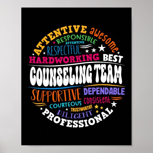 Groovy Counseling Team Appreciation Back To School Poster (Vorne)