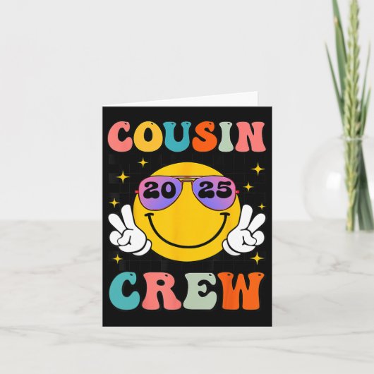 Groovy Cousin Crew 2025 Sommerferien Strand Fami Karte (Vorderseite)