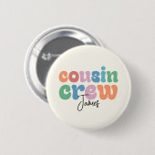 Groovy Cousin Crew Personalisiert Button (Vorne & Hinten)