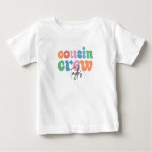 Groovy Cousin Crew Personalized Baby T-shirt (Vorderseite)