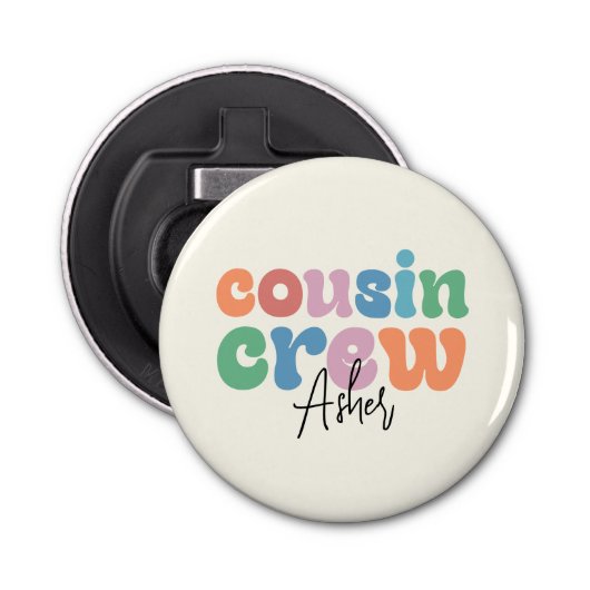 Groovy Cousin Crew Personalized Flaschenöffner (Vorderseite)