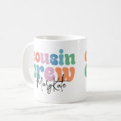 Groovy Cousin Crew Personalized Kaffeetasse (Vorderseite Links)
