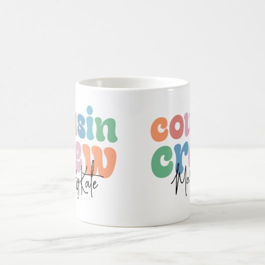 Groovy Cousin Crew Personalized Kaffeetasse (Mittel)
