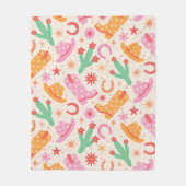 Groovy Cowgirl Stiefel and Hats Muster mit Cactus Fleecedecke (Vorderseite)