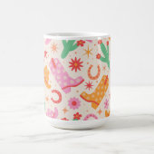 Groovy Cowgirl Stiefel and Hats Muster mit Cactus Kaffeetasse (Mittel)