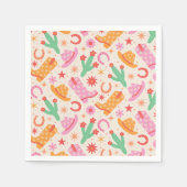 Groovy Cowgirl Stiefel and Hats Muster mit Cactus Serviette (Vorderseite)