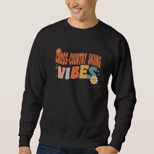 Groovy Cross-Country Skifahrer Kostümlehrer Sweatshirt (Vorderseite)