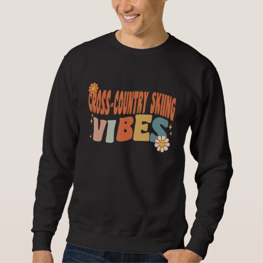 Groovy Cross-Country Skifahrer Kostümlehrer Sweatshirt (Vorderseite)