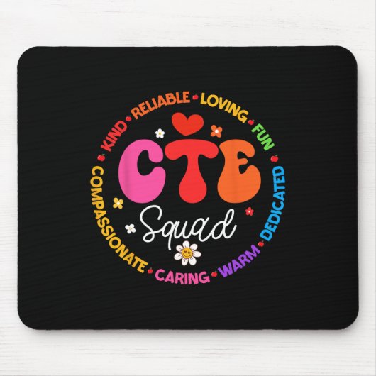 Groovy CTE-Squad-Lehrer Zurück zur Schule Lehrer S Mousepad (Vorne)