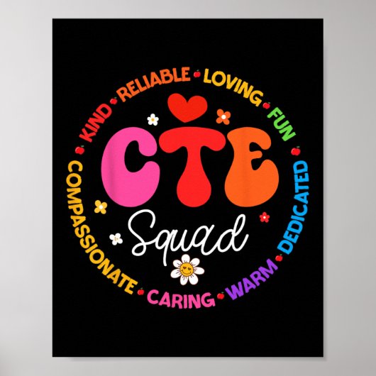 Groovy Cte Squad Teacher Back To School Teachers S Poster (Vorne)