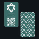 Groovy Custom QR CODE Bar Bat Mitzvah Aquamarin St Begleitkarte<br><div class="desc">Perfekte Einschließkarte für eine Mitzvah-Einladung von Bar oder Fledermäusen! Handgemachte Kunst für Sie mit einem Stern von David und Muster auf der Rückseite! Vollständig anpassbar! Klicken Sie auf "Personalisieren" oben, um den Text zu bearbeiten. Klicken Sie auf "Bearbeiten mit dem Design-Tool", um die Schriftart, Farben und Platzierungen anzupassen und das...</div>