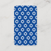 Groovy Custom QR CODE Bar Bat Mitzvah Blue Stars Begleitkarte (Rückseite)