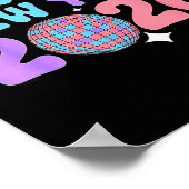 Groovy Cute Happy New Year 2026 Disco Ball  Poster (Ecke)
