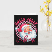 Groovy Cute Santa Claus Christmas Vibes Xmas Women Karte (Gelbe Blume)