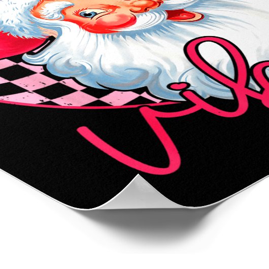 Groovy Cute Santa Claus Christmas Vibes Xmas Women Poster (Ecke)