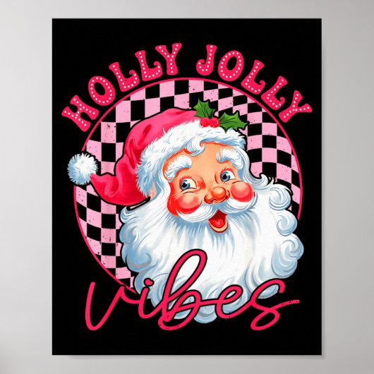 Groovy Cute Santa Claus Christmas Vibes Xmas Women Poster (Vorne)