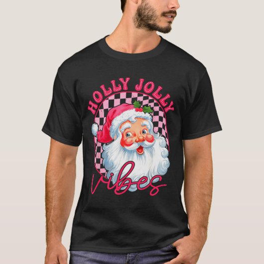 Groovy Cute Santa Claus Christmas Vibes Xmas Women T-Shirt (Vorderseite)