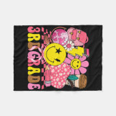 Groovy Cute Third Grade First Day Of School Girls Fleecedecke (Vorderseite (Horizontal))