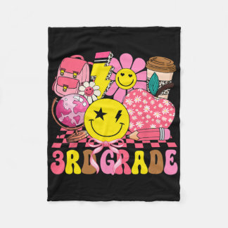 Groovy Cute Third Grade First Day Of School Girls Fleecedecke