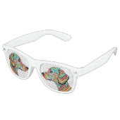 Groovy Dackel Farbige Dackel Hund Cool Partybrille (Schrägansicht)