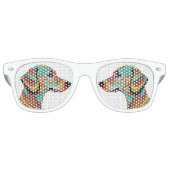 Groovy Dackel Farbige Dackel Hund Cool Partybrille (Vorderseite)