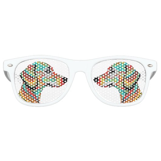 Groovy Dackel Farbige Dackel Hund Cool Partybrille (Vorderseite)