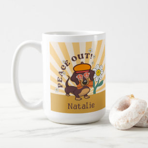Groovy Dackel Frieden Kaffeetasse